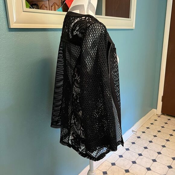 Multiples Black Lace Mesh Jacket - Picture 6 of 7